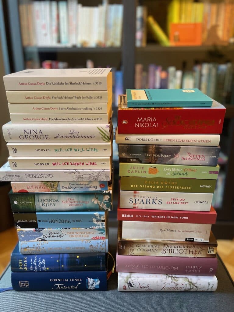 Titelbild zum Artikel „Meine Jahresbilanz für 2023 und der Stapel ungelesener Bücher für 2024“